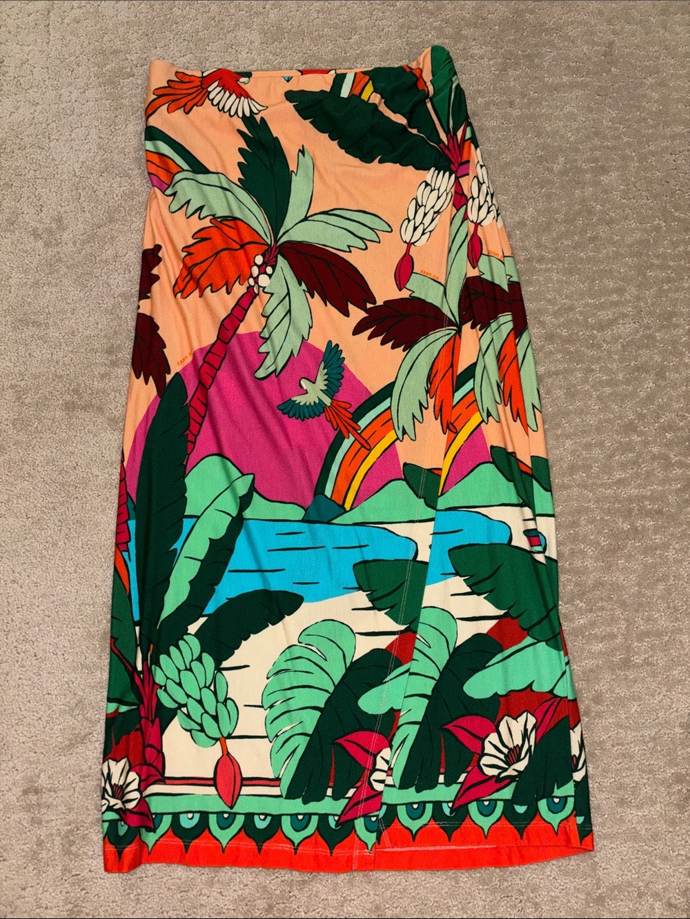 Farm Rio Tropical faux wrap skirt